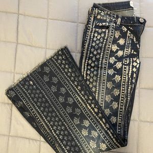 FP patterned bell bottom jeans